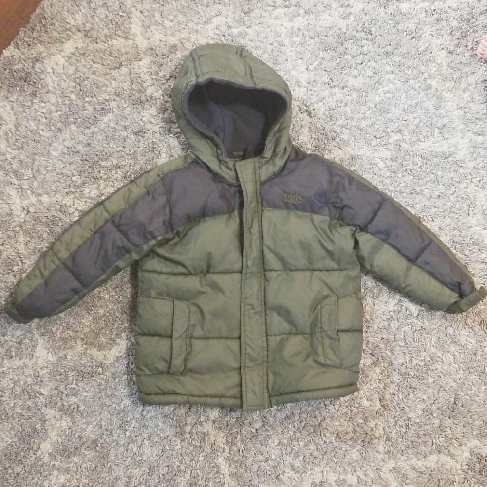Olive and brown fleece lined jacket